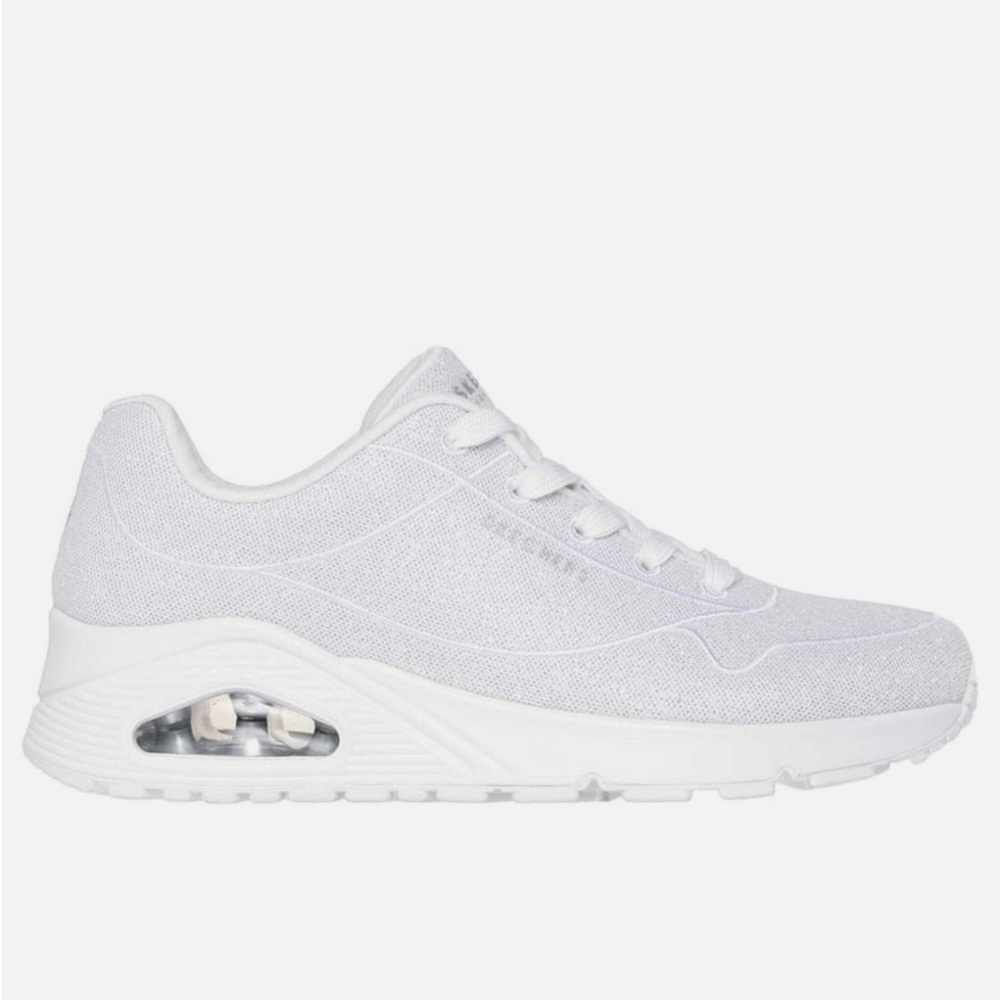 Skechers Women's silver glittery bold statement Air-Infused Sneakers